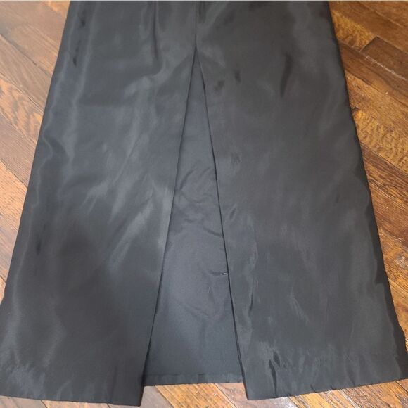 Vintage 90s Black Grunge Maxi Skirt High Waisted High Slit - Picture 13 of 15